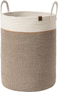 LA JOLIE MUSE Woven Basket Rope Storage Baskets - Large Cotton Organizer, Basket for Baby Blanket, Kids Toy Nursery Laundry Basket Mocha L