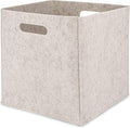 Parker Baby Co. Felt Foldable Storage Cube Bin - 13 Inch Nursery Organizer for Diapers, Toys, and More - Collapsible Portable Cubby Basket for Storage- Natural Modern Design - Gender Neutral - White