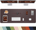 Leather Desk Pad Protector,48"x 17"Desk Mat Large, Mouse Pad, Non-Slip PU Leather Desk Blotter,Waterproof Desk Pad for Office/Home(Coffee)