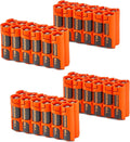 Storacell AA-12 Battery Storage Caddy and Dispenser (Pack of 4), Orange, Holds 12 AA Batteries (Not Included), Durable & Compact Design, The Original Battery Caddy, Made in The USA