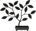 MyGift Jewelry Tree w/Bird Nest 48 pair Earrings Holder, Bracelets/Necklace Organizer Stand (Black Metal)