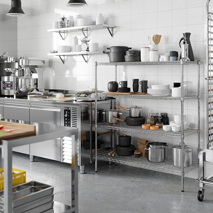 18" Deep x 54" Wide x 54" Height Wire Shelving Kit | 4-Tier | NSF Commercial Storage Rack Unit