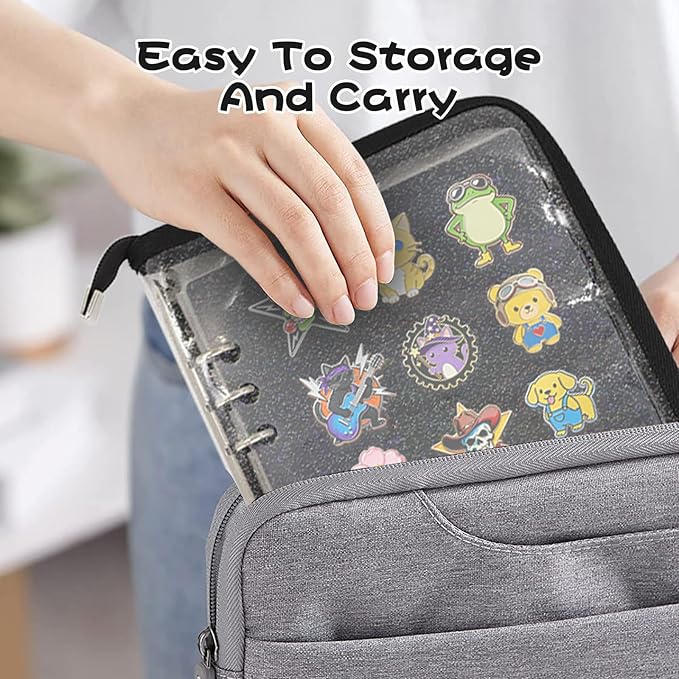 Enamel Pin Display Book - Portable 6 Pages A5 Enamel Pin Collection Holder Trading Book for Storing Pins Brooches Patches, Pin Storage Organizer for Travel Collectors (Black)