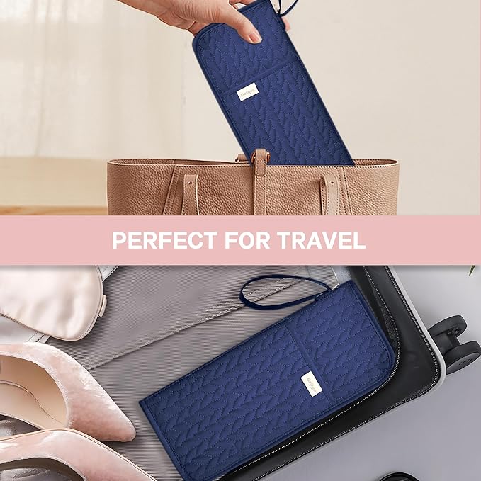 Hot Tools Organizer Heat Resistant Mat Case Hair Tools Holder Travel Bag Portable Hair Styling Tools Cover Pouch for Curling Iron,Flat Iron,Hair Straightener (Blue)
