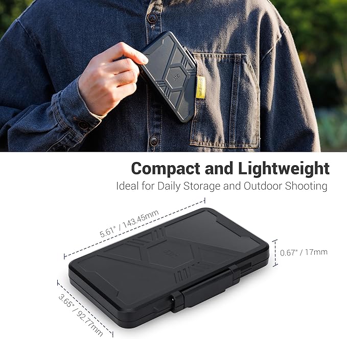 [Large Capacity] 60 Slots Memory Card Case for 20 SD and 40 TF Cards, Compact Size & Portable SD SDHC SDXC TF Micro SD Card Holder Organizer Storage Box, Anti-Shock Anti-Dust