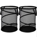 BATTOO 2 Pack Black X-Large Collapsible Laundry Basket Foldable Mesh Pop Up Hamper with Handles for Laundry Room, Bathroom, Kids Room, College Dorm, Travel, Camping, Gift Basket