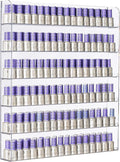 AMT 6 Tier Acrylic Nail Polish Racks for the Wall, Holds up to 180 Bottles, CLEAR Nail Polish Display, Essential Oils Organizer. Plus a Microfiber Cloth for Cleaning Purposes