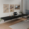 IAE Floating Wall Mounted Folding Table Desk with Pine Wood,72" x 22" Foldable Workbench,Fold Down Wall Mounted Foldable Desk with Shelf Brackets,Laundry Folding Table for Home,Dining,Kitchen,Black