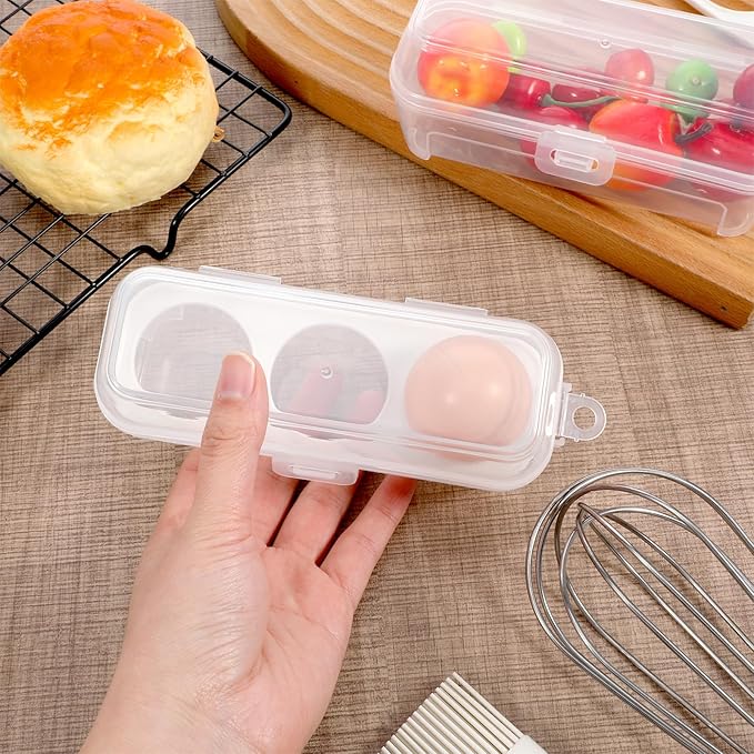 2 PCS Boiled Egg Container Boiled Egg Carrier Camping Eggs Carrier Container Hard Eggs Storage Bag Case for Camping, Outdoor, Hiking, Kitchen, Refrigerator, Trekking