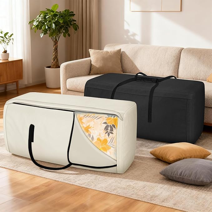 Porch Shield Outdoor Cushion Storage Bag 62 inch Waterproof Outside Storage Bags for Patio Furniture with Zippers and Handles