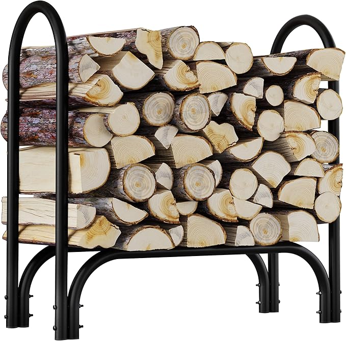 Fire Beauty Firewood Rack Log Holder,Log Storage Holder,Storage Rack,Firewood Stacker for Fireplace Indoor Outdoor(Middle)