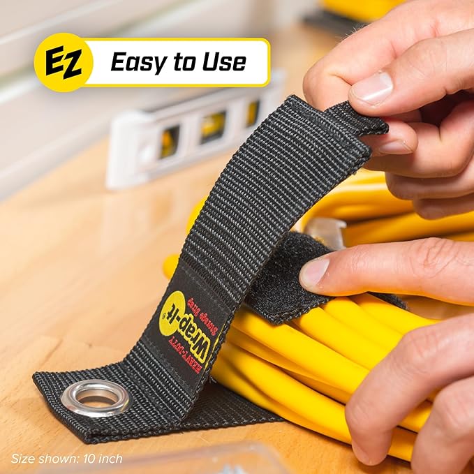 Heavy-Duty Wrap-It Storage Straps, 28-inch (2 Pack) - Hook and Loop Garden Hose Hanger, Pool Cord Storage Organizer for Cords, Tow Rope, Building Materials, RV and Garage Organization