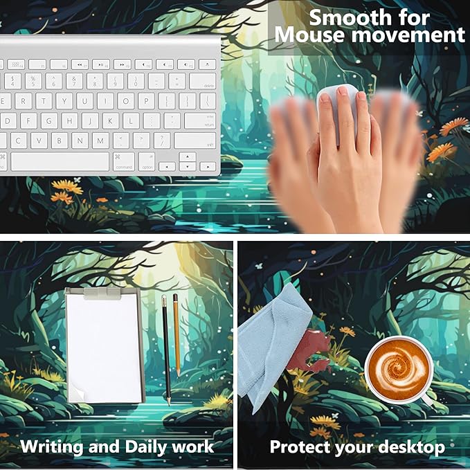 Gaming Mouse Mat Beautiful Landscape Large Mouse Pad Extended Mouse Pad Desk Mat Non-Slip Rubber Base Mice Pad Desk Pad for Office Game Home 35.4x15.75 in