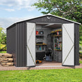 Metal Storage Shed,Outdoor Storage Building 10x14,Large Backyard Sheds with Lockable Doors,Waterproof Outside Storage Shed