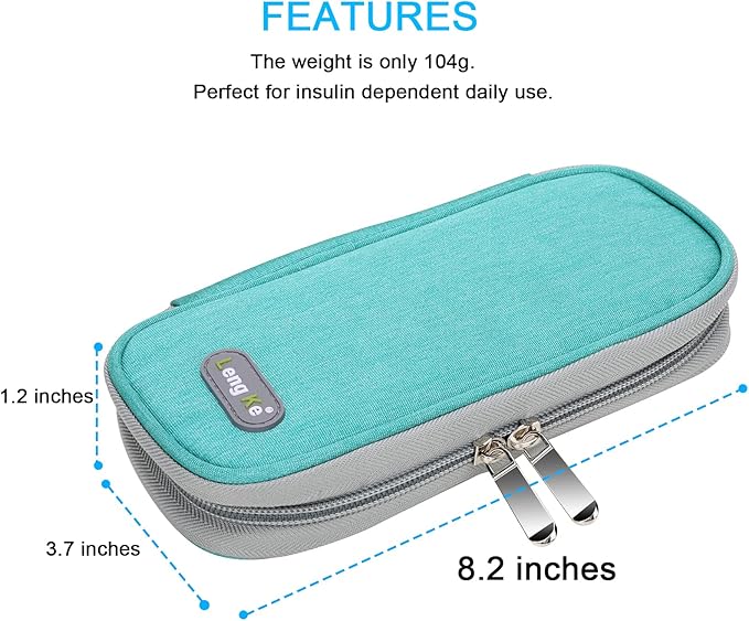 YOUSHARES Insulin Cooler Travel Case TSA Approved Medication Diabetic Supplies Cooler For Travel Refrigerated Medicine Organizer Bag With 2 Ice Pack