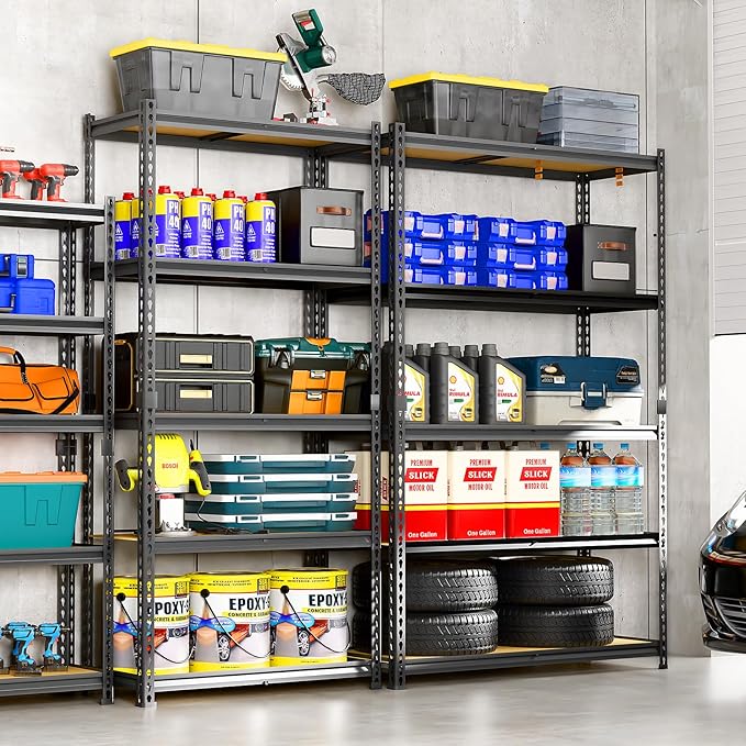 LEVELEVE 5-Tier Heavy Duty Storage Shelving Unit, 2020 lbs Capacity, Adjustable Metal Utility Shelf, 30" L x 12" W x 60" H for Garage, Kitchen, Pantry, Basement, Bathroom, Laundry,2 Pack