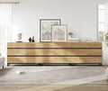 WAMPAT Dresser for Bedroom, Closet Organizers and Storage with 18 Drawers, Modern Wood Dresser with Metal Base, Chest of Drawers for Living Room, Bedroom, Oak