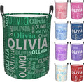 Custom Name Laundry Hamper, Personalized Laundry Basket with Name for Boys Girls Kids Men Women, Customized Name Dirty Clothes Basket Gifts for Clothes Toy Bathroom Bedroom Laundry Room Dorm
