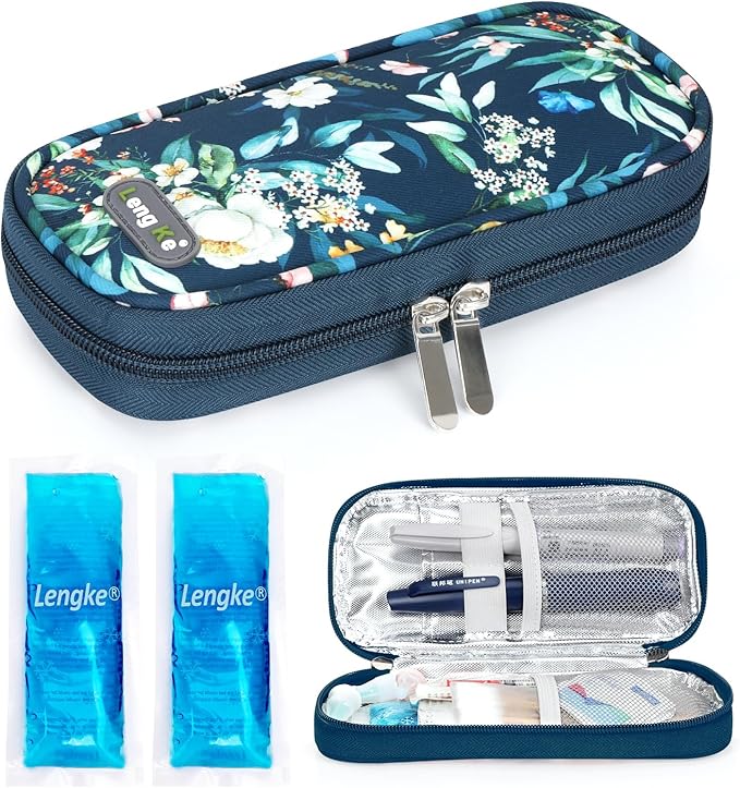 YOUSHARES Insulin Cooler Travel Case - Portable Refrigerated Medicine Case for Insulin Pen, Medication and Diabetic Supplies with 2 TSA Approved Ice Pack