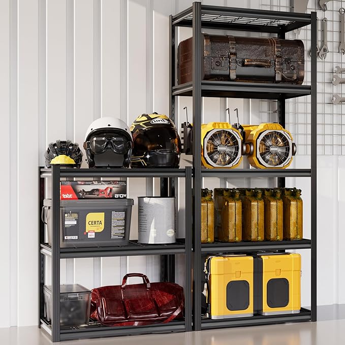Garage Shelving Heavy Duty 3-Tier Storage Shelves Metal Shelving 2000LBS Garage Shelves Adjustable Metal Shelf for Kitchen Warehouse Pantry Closet,24" W x 16" D x 36" H