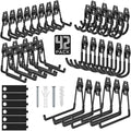 Garage Hooks with Anti-Slip Coating,Heavy Duty Wall Mount Storage Hooks for Hanging Bike,Hose,Ladder,Yard,Garden Tools (42 Pack Black)
