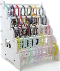 Wooden Bracelet Holder 8 Tier Jewelry Bracelet Display Stand, Portable Organizer for 150-240 Bangles & Scrunchies - for Vendors,Retail Stores, Craft Shows, and Home Storage (white)