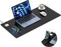 TopMade Mouse Pad with 15W Wireless Charging & Phone Holder, 31.5" x 15.75" XXL Large Desk Pad, Gaming Computer Keyboard Pad, Waterproof Mousepad Home Office Desk Mat for MacBook, PC, Laptop, Black