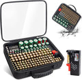 Battery Organizer Storage Case with Tester, Hardshell Portable Checker Carrying Case Holds Batteries AA AAA AAAA C D 9V, Battery Organizer Storage Box (Clear Hold 200+ Cell)