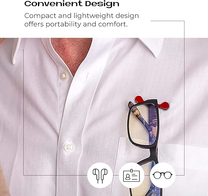 Readerest Magnetic Glasses Holder (3 Pack), Magnet Clip for Readers, Sunglasses & Work Badges for Men & Women, USA Made