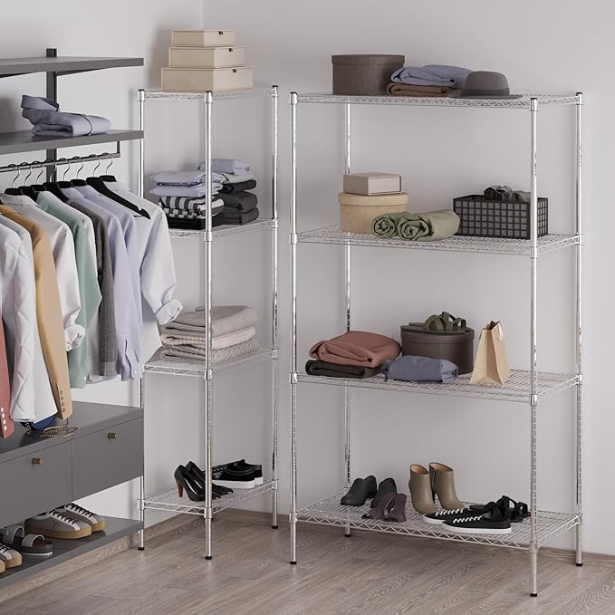 21" Deep x 42" Wide x 74" Height Wire Shelving Kit | 4-Tier | NSF Commercial Storage Rack Unit
