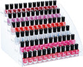 KINGROW Nail Polish Organizer Holder Rack 6 Layers Acrylic Display Rack Eyeglasses Shelf Essential Oils Ink Storage Holds Up to 96 (Fit 1-2oz Bottles)