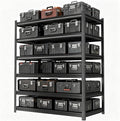82'' Storage Shelves, Garage Metal Shelving Unit, Adjustable, Double-Layer Column with Reinforced Ribs, Heavy-Duty, Capable of Bearing 3600 lbs, Suitable for Garage, Warehouse, Kitchen Storage