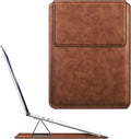Fintie Sleeve Case for MacBook Air 13.6 A3240 A3113 A2681, Pro 14 A3434 A3401 A3185 A3112 A2992 A2918 A2779 A2442, MacBook Pro/Air 13 - PU Leather Slim Bag Cover with Stand Feature, Brown