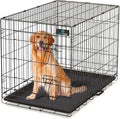 PetsTuff Great CRATES 42” X-Large Dog Crate - Heavy-Duty Dog Kennel with Divider Panel for Pets 65-85lbs - Durable Leaf-Proof Tray - Foldable, Carry Handle & Wheels for Easy Moving