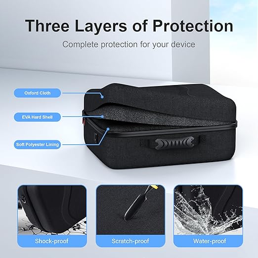 Large Hard Travel Case for Meta Quest 3/Quest 3S, Compatible with BOBOVR S3 Pro/Kiwi Design Battery Head Strap, Controllers & Accessories, Portable Carrying Case for Oculus Quest 3/3S Black