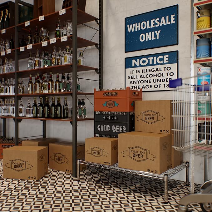 21" Deep x 36" Wide x 8" Height Wire Shelving Kit | 1-Tier | NSF Commercial Storage Rack Unit