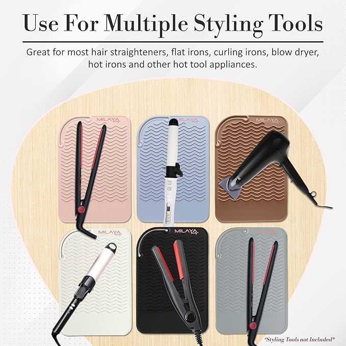 Heat Resistant Mat - Curling Iron Holder - Silicone Heat Resistant Mat - Makeup Mat - Hot Tools Mat - Hot Tools Flat Iron Holder - Vanity Decor - Vanity Accessories