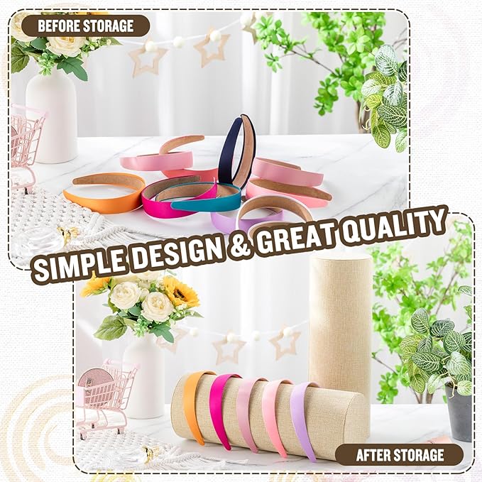 Geetery 2 Pcs Vertical Headband Holder Organizer Hairband Display Stand Headband Stand for Women Hair Hoop Accessories(Beige)