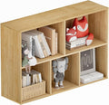 Book Shelf, Wooden Cube Storage Organizer with 11" Open Cubes, Stackable Modular Bookcase for Room Divider Storage, 2 Tier Bookshelf for Living Room, Bedroom, Office (Oak, 5-Cube)