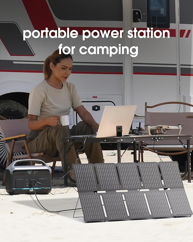 Solar Generator 600W (Surge 1200W), Portable Power Station with 100W Solar Panel, 576Wh (180,000mAh) LFP Battery with AC & DC Outlets, 1 Hour Fast Charging for Home & Emergency, Outdoor Camping, CPAP