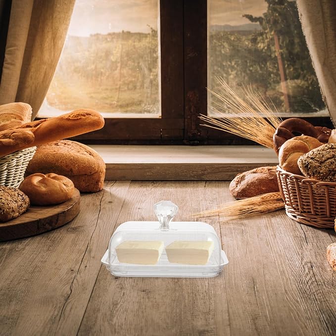 IMIKEYA Practical Butter Holder with Lid for Home and Restaurant Covered Butter Box Keeps Freshness Safe Food Storage Container Desserts Snacks Easy to Clean Small