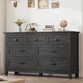 GarveeHome 7 Dresser for Bedroom, 54 in Wide Drawer Dresser with Storage Freestanding, Wooden Closet Storage Chest for Living Room, Bedroom, Entryway, Black
