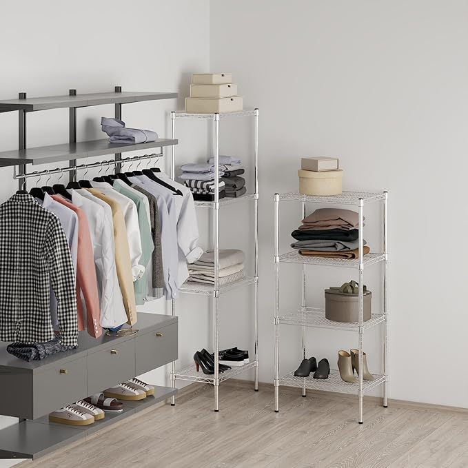 18" Deep x 24" Wide x 54" Height Wire Shelving Kit | 4-Tier | NSF Commercial Storage Rack Unit