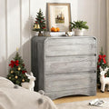 3 Drawer Dressers for Bedroom, 32" Wide Wood Storage Dresser & Chest of Drawers Organizer, Large Modern Dressers with 3 Drawer Storage Organizer for Bedroom Living Room Hallway Closet, Grey