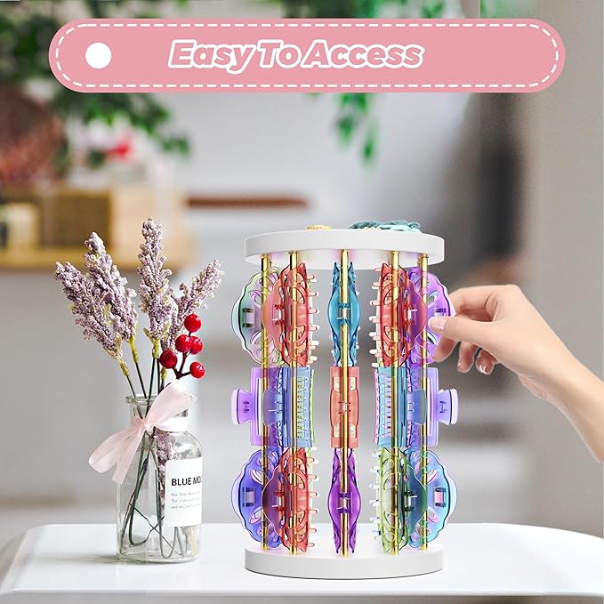 Metal Claw Clip Organizer Holder, Hair Clip Storage for Women, Hair Accessories Organizer Display Stand, Hair Claw Clip Holder for Bedroom Bathroom College Dorm Room Decor (Gold)