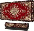 Red Vintage Persian Rug Mouse Pad – Large Extended Desk Mat 31.5 x 11.8 in– Oriental Carpet Design, Non-Slip Rubber Base, Waterproof Surface, Keyboard & Mouse Pad for Office, Gaming, Home