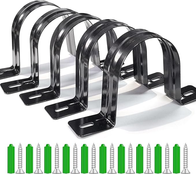 Dust Collection Hose and Pipe Holder Adjustable Hangers Bracket, Don’t Broken Like Plastic After Long Time, Durable Spray Iron, 5 PCS (Black, 2-1/2 Inch)
