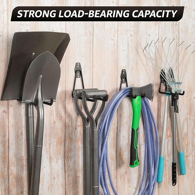 20 Pack Utility Steel Heavy Duty Wall Mount Garage Hooks,with Anti-Slip Coating,for Hanging Bikes,Ladder,Ropes,Bulk Items,Power,Yard and Garden Tools