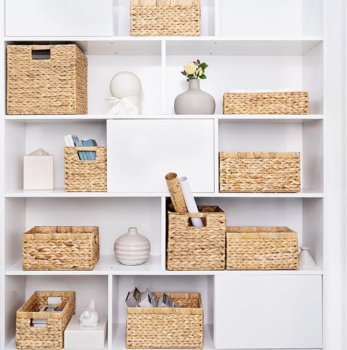 Set of 3 Wicker Toilet Paper Holders – Toilet Tank Basket, Back of Toilet Basket, Wicker Baskets for Storage and Decorative Bathroom Organization