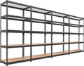 HOMEDANT 5 Tier Storage Shelves Adjustable Laminated Boltless Garage Metal Shelving Unit Heavy Duty Utility Rack Shelf Warehouse Pantry Closet Kitchen (4, (M) 35.9" W, Black)